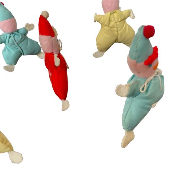 Vintage Eden Musical Crib Mobile Clowns 1970s 80s Wind Up Cloth Baby Nursery - Picture 15 of 16